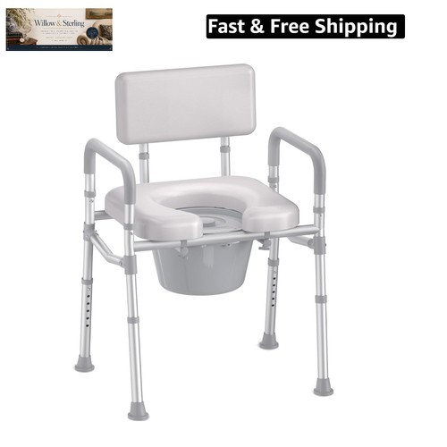 Bedside commode with padded - with,