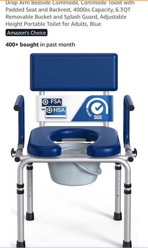 Drop arm bedside commode - arm,