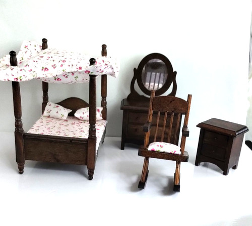 Vintage dollhouse bedroom - vintage,
