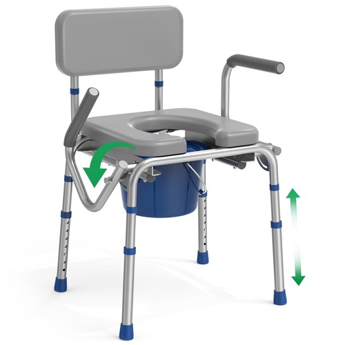 Drop arm bedside commode - bedside,